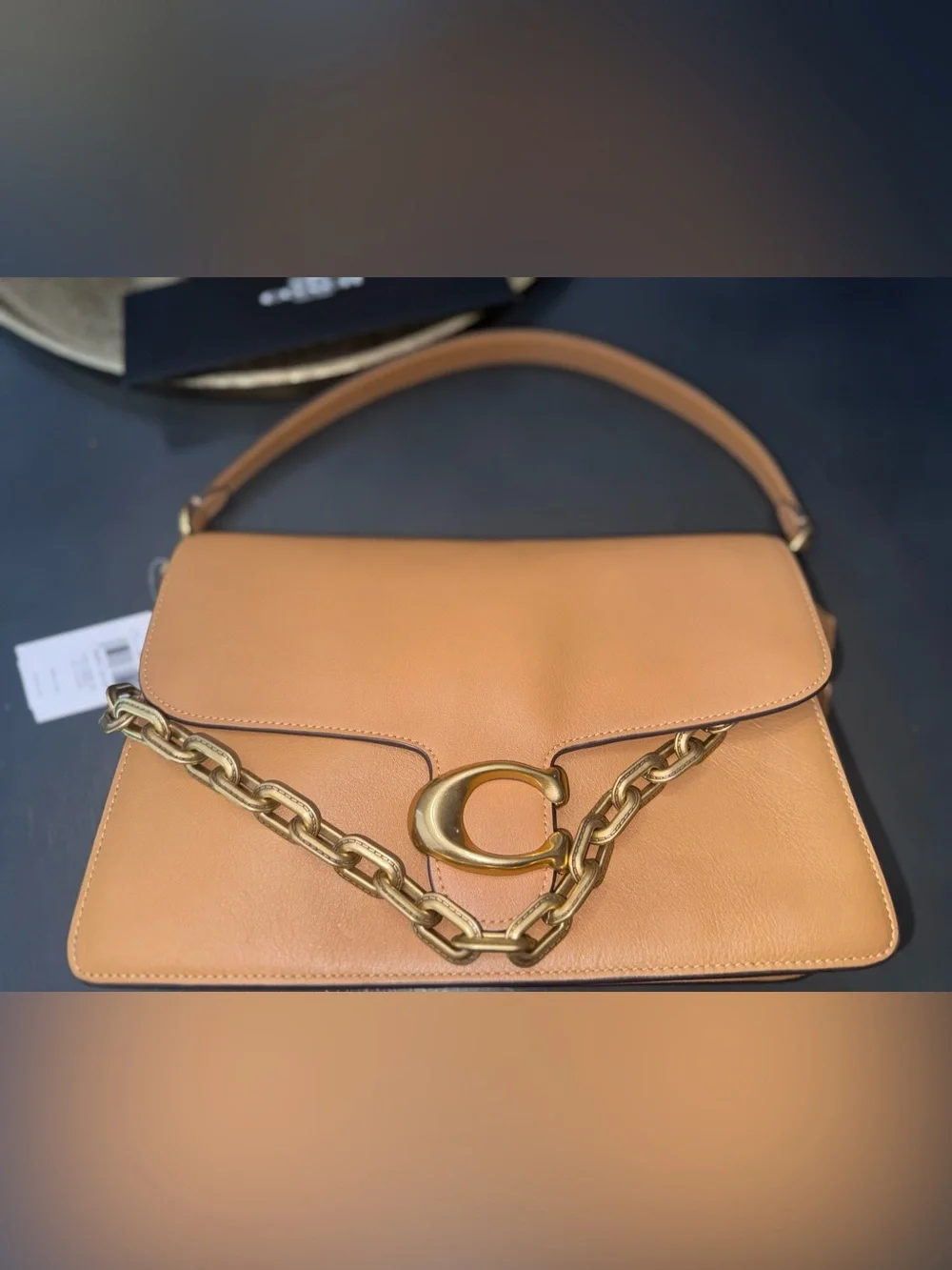 Coach Brown Leather Shoulder Bag with Gold Hardware - Picture 15 of 15